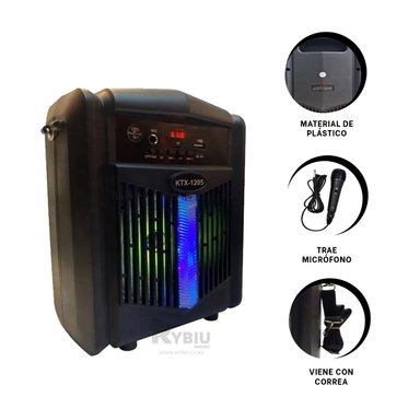 PARLANTE RYBIU KTX-1205 BLUETOOTH POTENCIA SONORA 6.5 PULG + PAPEL REGALO - 2