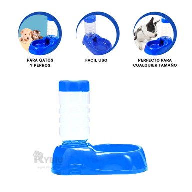FUENTE AGUA PERRO Y GATO MA31107 RYBIU MASCOTAS AZUL + GIFT STICKERS