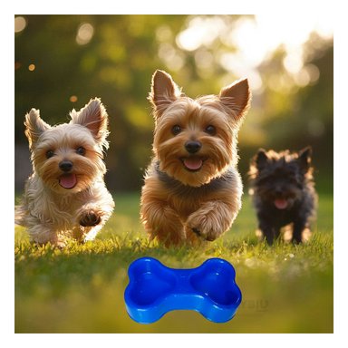 PLATILLO PERRO Y GATO MA31295 RYBIU COMPACTO Y EFICAZ AZUL + BANDERITAS ADHESIVAS