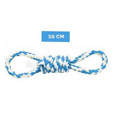 SOGA PERROS MA31104 CORDON DINAMICO 4 NUDOS CELESTE + BANDERITAS ADHESIVAS RYBIU