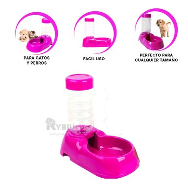 FUENTE AUTOMATICA PERRO Y GATO MA31109 RYBIU HIDRATACION ROSADO + REGALO AGENDITA