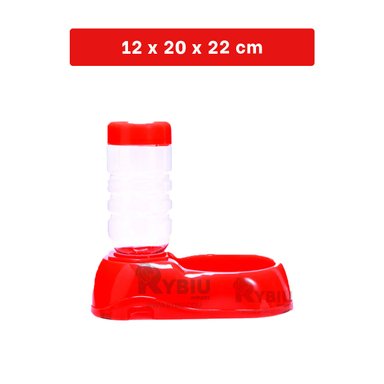 ESTACION BEBIDA PERRO Y GATO MA31108 RYBIU MASCOTAS ROJO + BANDERITAS ADHESIVAS