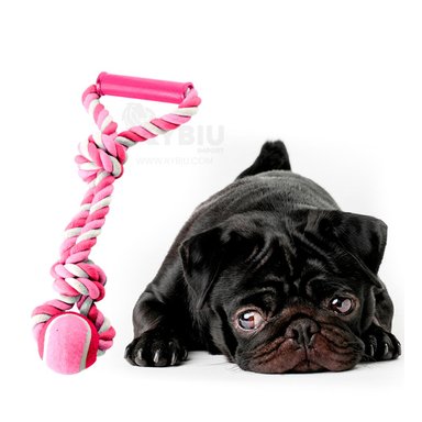 SOGA PERROS MA31369 CORDON ELASTICO PELOTA ROSAD + REGALO LIGAS PEINAR RYBIU