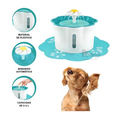 BEBEDERO PERRO Y GATO MA31420 RYBIU CON RECIRCULACION Y LUZ LED VERDE + REGALO AGENDITA