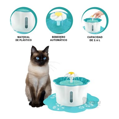 BEBEDERO PERRO Y GATO MA31420 RYBIU UTIL Y ADAPTABLE GATITOS VERDE + REGALO STICKERS