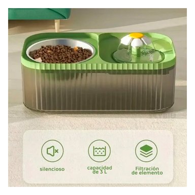 COMEDOR PERRO Y GATO MA31406 RYBIU COMPARTIDO PET VERDE + REGALO LIGAS PEINAR