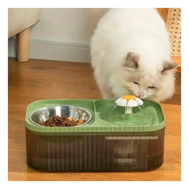 COMEDERO PERRO Y GATO MA31406 RYBIU MASCOTAS VERDE + BANDERITAS ADHESIVAS