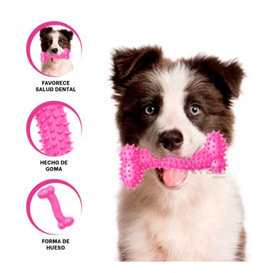 HUESO JUGUETE PERROS MA29652010 ROSADO + ENVOLTORIO REGALO RYBIU