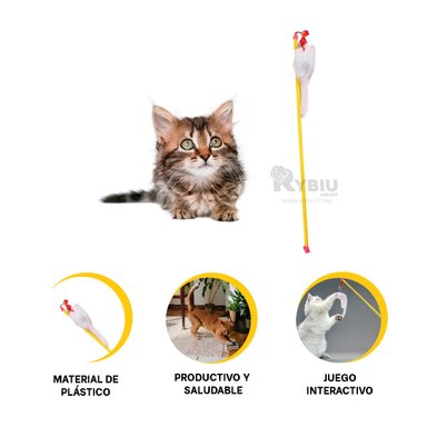 JUGUETE GATOS MA29072 PALO CON RATONCITO AMARILLO + ENVOLTORIO REGALO RYBIU