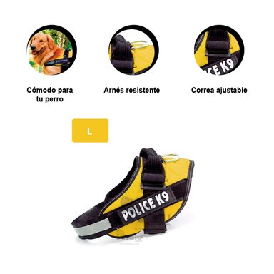 ARNÉS PERROS MA30957 RYBIU REGULABLE TALLA L AMARILLO + PAPEL REGALO