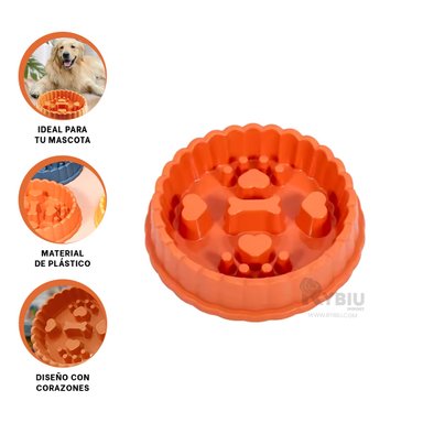 PLATO PERRO MA31316 RYBIU COMPACTO NARANJA + PAPEL REGALO - 3