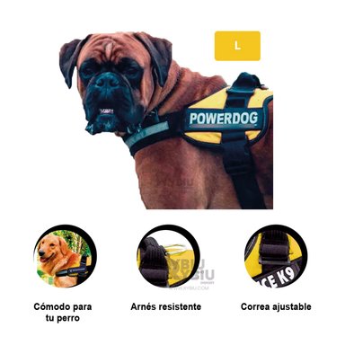 CORREA PERROS MA30957 RYBIU INNOVADORA Y DURADERA L EN AMARILLO + REGALO STICKERS
