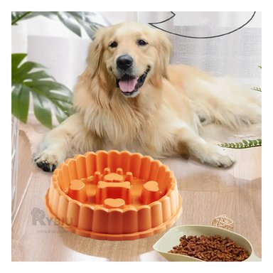 COMEDERO PERRO MA31316 RYBIU DISEÑO ZANAHORIA CAN NARANJA + REGALO STICKERS