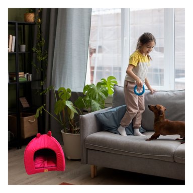 COLCHON PERROS GATOS MA29094 ESPACIOSO COMODO PET ROJO RYBIU + STICKERS