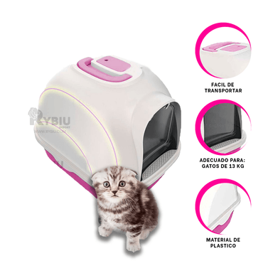 SANITARIO GATOS RYBIU MA30922 MININOS CERRADA ROSADO + AGENDITA