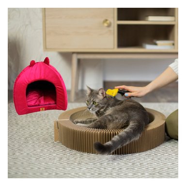 CASITA PERROS GATOS MA29094 APTA CAN SUAVE ROJO RYBIU + LIGAS REGALO