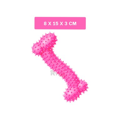 HUESO JUGUETE PERROS MA29652010 VERSATIL ROSADO + LIGAS REGALO RYBIU