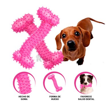 HUESO JUGUETE PERROS MA29652010 ESTIMULACION ROSADO + STICKERS RYBIU