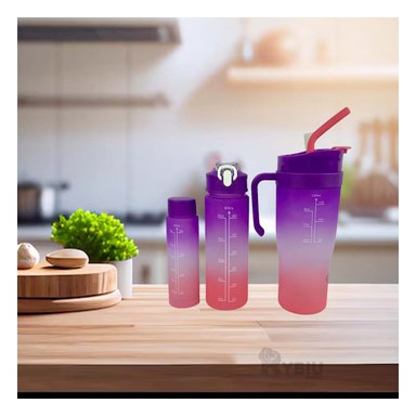 TOMATODO RYBIU CO30089 CON POPOTE Y ASA TRIO MORADO + PAPEL REGALO