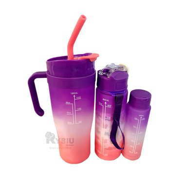 BOTELLA RYBIU CO30089 TRIO MULTIFUNCIONAL MORADO + BANDERITAS ADHESIVAS