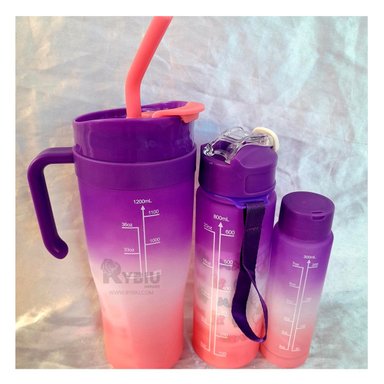 RECIPIENTES RYBIU CO30089 CON STICKER MORADO 3 UNIDADES + REGALO STICKERS