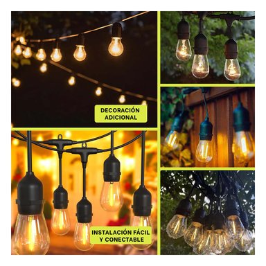 LUCES RYBIU TE32087 NEGRO ILUMINACION DECORATIVA 5 METROS + REGALO STICKERS