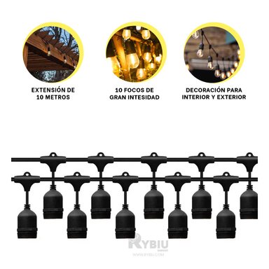 LUCES RYBIU TE32087 NEGRO ILUMINACION RELAJANTE FOQUITOS + GIFT STICKERS