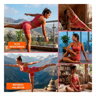 CONJUNTO YOGA MUJER RYBIU DE33250 ROJO MOVIMIENTO - 5
