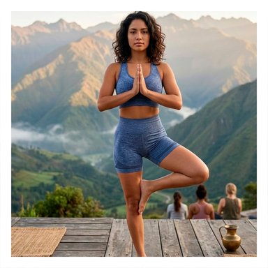 CONJUNTO YOGA MUJER RYBIU DE33249 AZUL MOVIMIENTO - 1