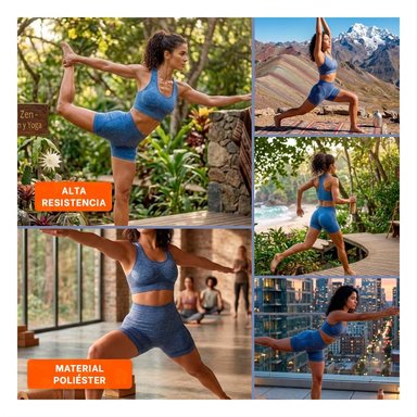 CONJUNTO YOGA MUJER RYBIU DE33249 AZUL MOVIMIENTO - 5