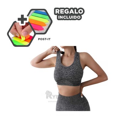 CONJUNTO YOGA MUJER RYBIU DE33247 PLATA SUAVE CONFORT PLOMO + REGALO STICKERS - 4