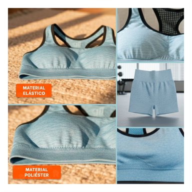 CONJUNTO DEPORTIVO YOGA MUJER RYBIU DE33248020 CELESTE + POST-IT ADHESIVOS - 5