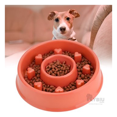 PLATO PERRO Y GATO MA31307 RYBIU PET DESESTRESANTE CIRCULAR ROJO + PAPEL REGALO