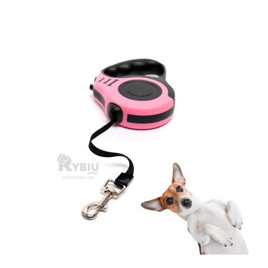 CORREA PERROS MA31383 RYBIU CON GANCHO PET 5M EN ROSADO + ENVOLTORIO REGALO
