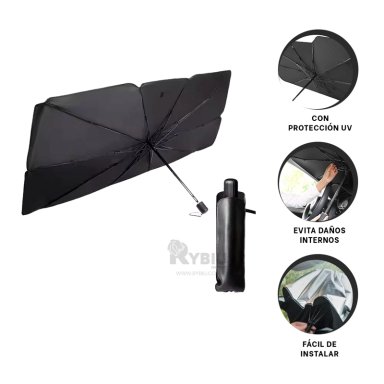 SET SOMBRILLA RYBIU HE29556 NEGRO TAPASOL ADAPTABLE TODO MOVIL + REGALO STICKERS