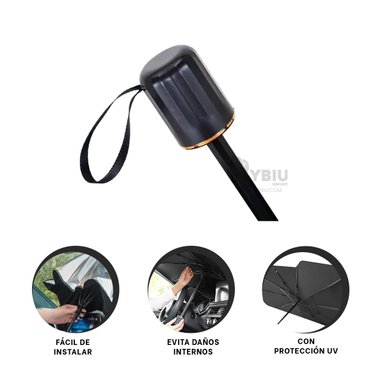 SET SOMBRILLA RYBIU HE29556 NEGRO TAPASOL INTERIOR DEL CARRO + GIFT MINIAGENDA