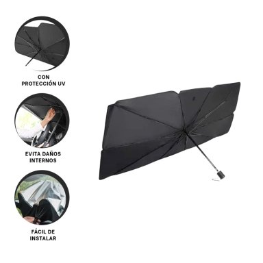 SET SOMBRILLA RYBIU HE29556 NEGRO TAPASOL FUNCIONAL BAJO EL SOL + ENVOLTORIO REGALO