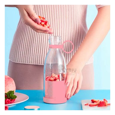 LICUADORA RYBIU EL30694 COMPACTA Y FUNCIONAL TONO ROSADO + REGALO STICKERS