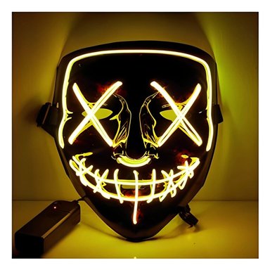 MASCARA RYBIU FI32678 AMARILLO CARETA ILUMINADA FIESTAS + POST-IT ADHESIVOS - 2