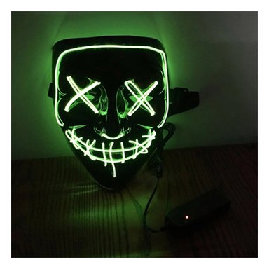 MASCARAS RYBIU FI32679 VERDE MASCARA PURGA LUCES LED NEON HALLOWEEN - 2
