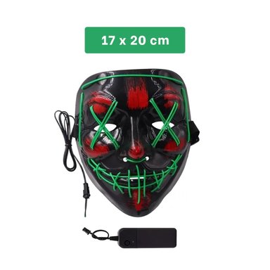 MASCARAS RYBIU FI32679 VERDE MASCARA PURGA LUCES LED NEON HALLOWEEN - 4