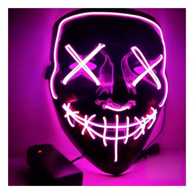 MASCARAS RYBIU FI32672 FUCSIA MASCARA PURGA LUCES LED NEON HALLOWEEN - 1