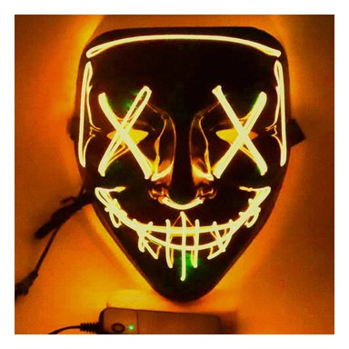 MASCARAS RYBIU FI32674 NARANJA MASCARA PURGA LUCES LED NEON HALLOWEEN - 2