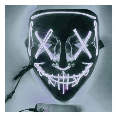 MASCARAS RYBIU FI32676 BLANCO MASCARA PURGA LUCES LED NEON HALLOWEEN - 2