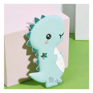 MORDEDOR RYBIU SILICONA EN FORMA DINOSAURIO VERDE