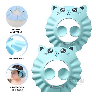 SOMBRERO RYBIU DINAMICO EN FORMA GATO CELESTE + REGALO STICKERS