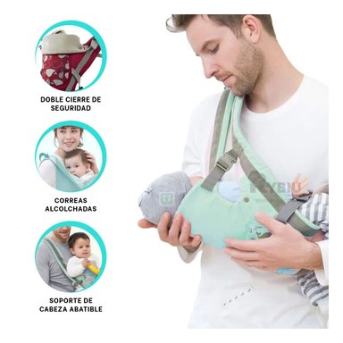 MOCHILA RYBIU PORTA BEBE BALLENA VERDE + ENVOLTORIO REGALO