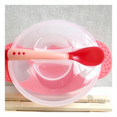 CUENCO RYBIU ANTIDESLIZANTE CUBIERTO TAPA ROJO