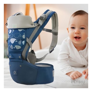 CANGURO RYBIU BEBE 3 EN 1 BALLENITA AZUL + PAPEL REGALO