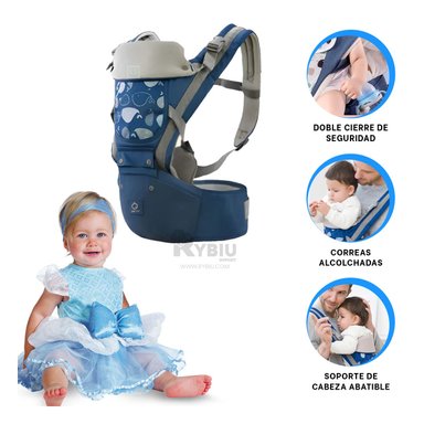 CANGURO RYBIU BEBE 3 EN 1 BALLENITA AZUL + PAPEL REGALO - 3